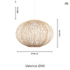 Valence Taklampa Ø46