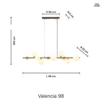 Valencia Långbordstaklampa Mässing/Opal