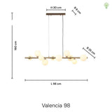 Valencia Långbordstaklampa Mässing/Smoke-Lampconcept.se