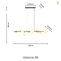 Valencia Långbordstaklampa Mässing/Smoke-Lampconcept.se