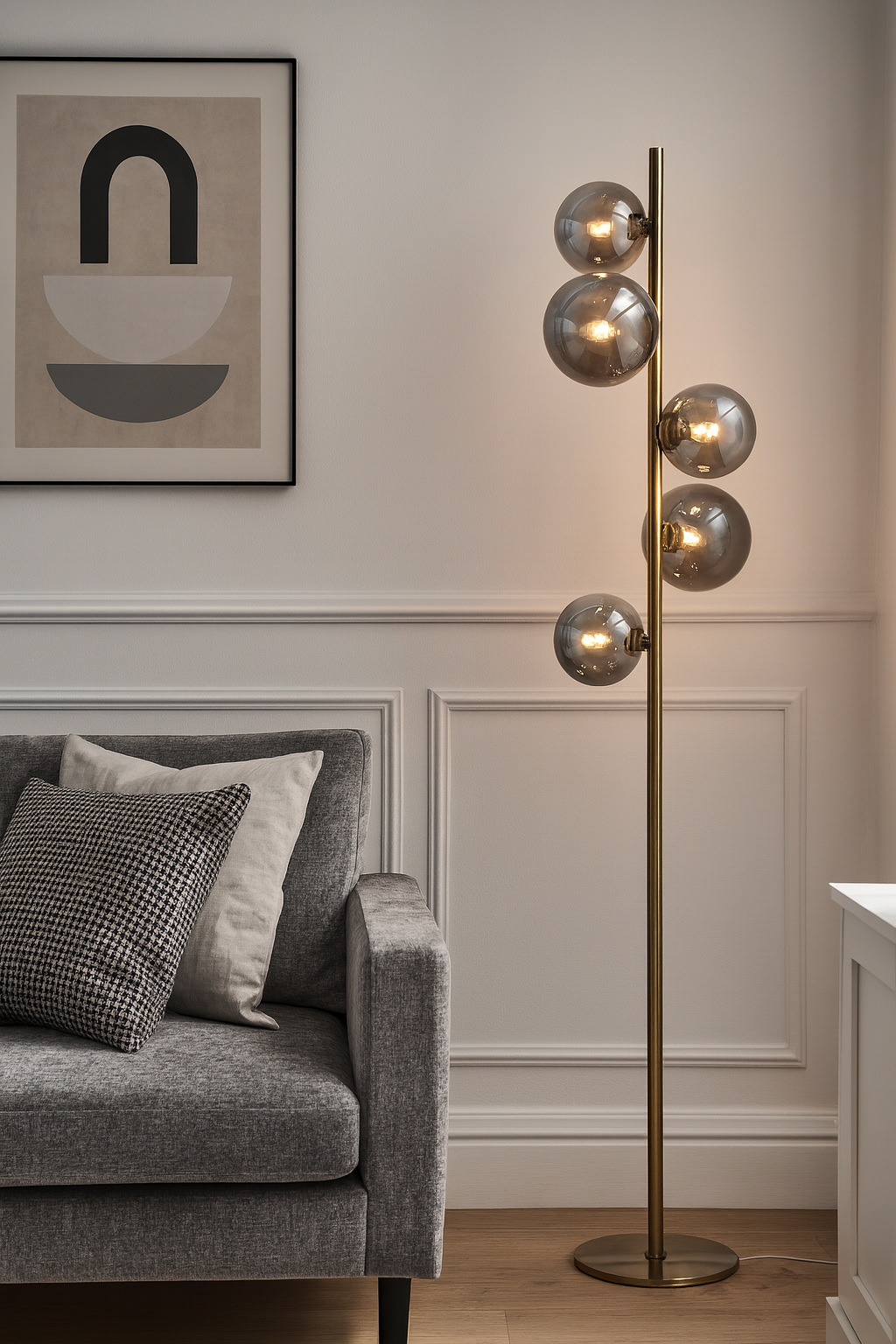 Valencia Golvlampa Mässing/Smoke