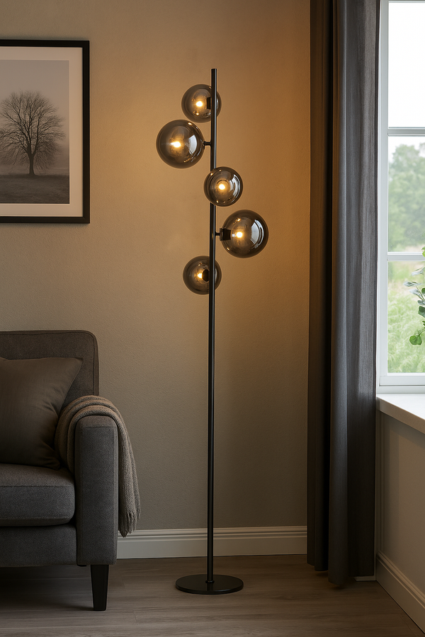 Valencia Golvlampa Titanium/Smoke