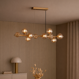 Valencia Långbordstaklampa Mässing/Amber