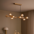 Valencia Långbordstaklampa - Mässing/Amber