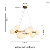 Valencia Ljuskrona Mässing/Opal