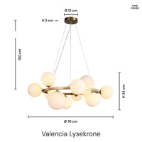 Valencia Ljuskrona Mässing/Opal