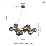 Valencia Ljuskrona Mässing/Smoke