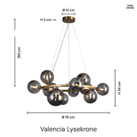 Valencia Ljuskrona Mässing/Smoke
