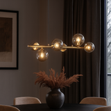 Valencia Långbordstaklampa 63cm Mässing/Smoke-Lampconcept.se