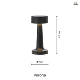 Verona LED Trådlös Bordslampa Svart