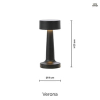 Verona LED Trådlös Bordslampa Svart