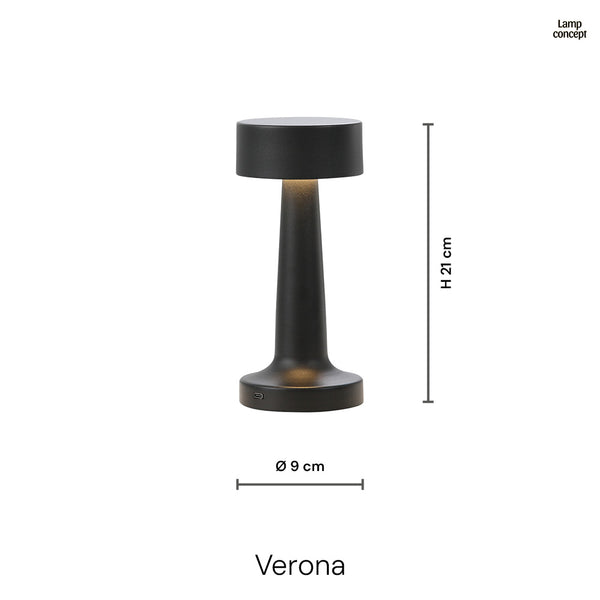 Verona LED Sladdlös Bordslampa Koppar