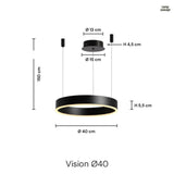 Vision Taklampa Ø40 Svart