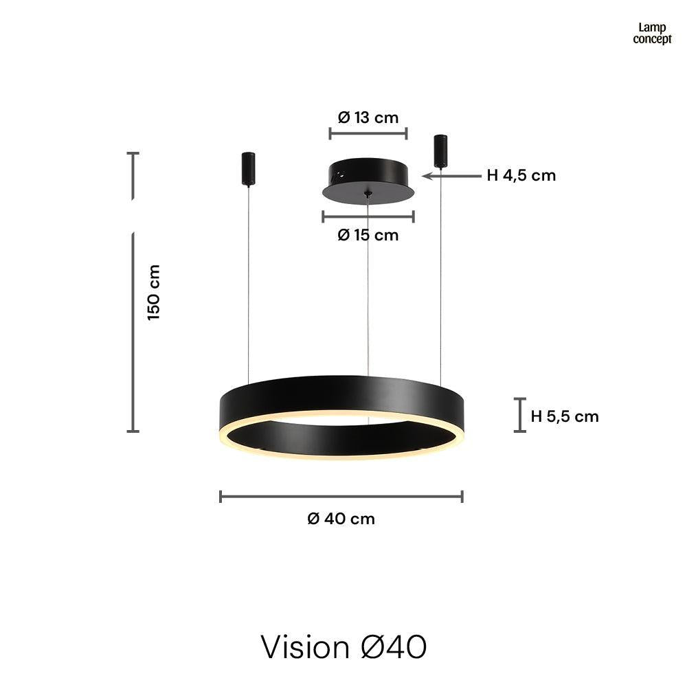 Vision Taklampa Ø40 Svart