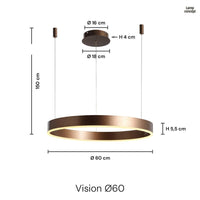Vision Taklampa Ø60 Koppar