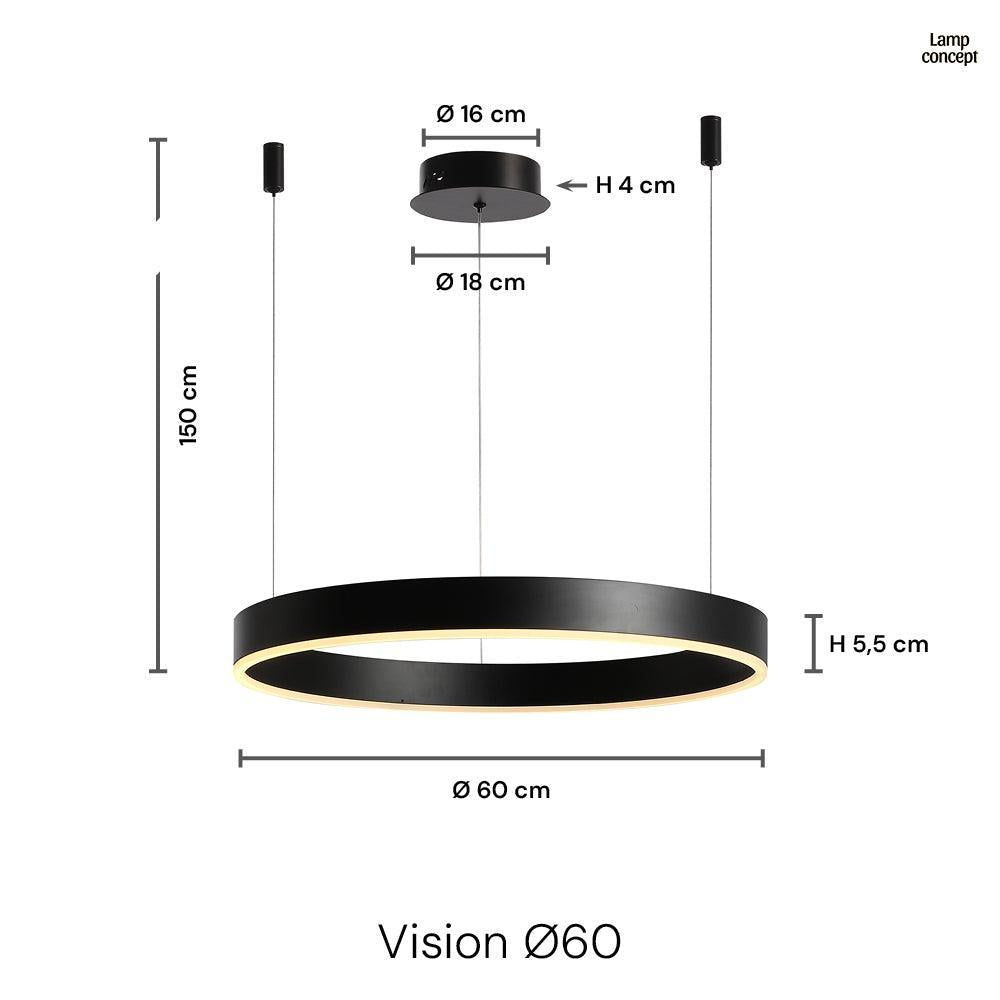 Vision Taklampa Ø60 Svart
