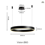 Vision Taklampa Ø60 Svart