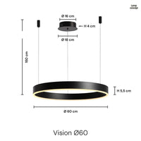 Vision Taklampa Ø60 Svart
