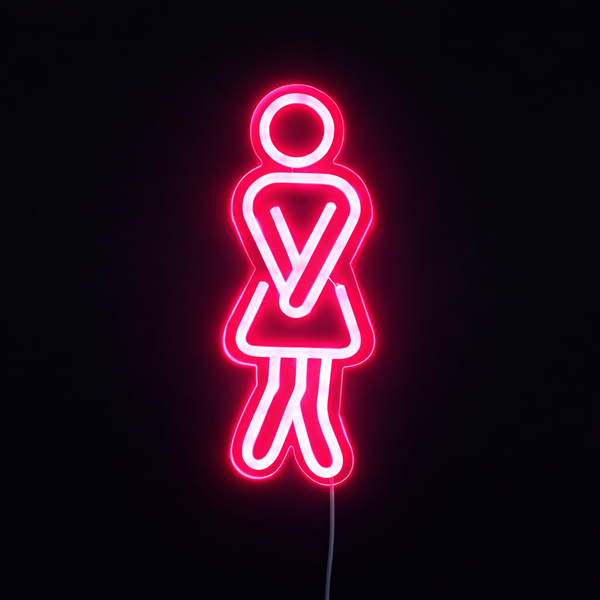 WC Woman Neon Vägglampa