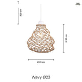 Wavy Taklampa Ø23 Beige