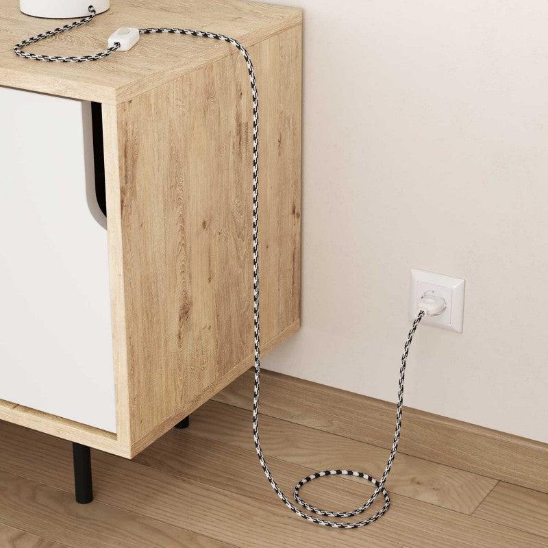 Textilkabel Svart/Vit-Lampconcept.se