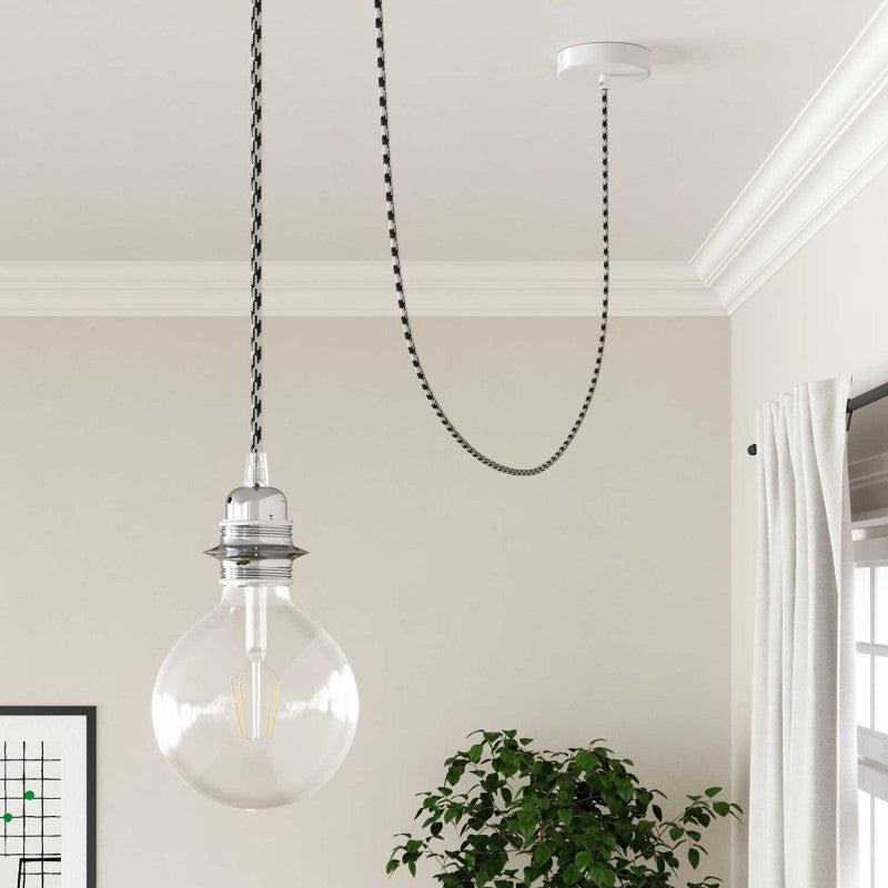 Textilkabel Svart/Vit-Lampconcept.se