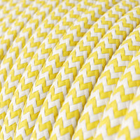 Textilkabel Gul/Vit Randig-Lampconcept.se