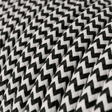 Textilkabel Svart/Vit Zig Zag-Lampconcept.se