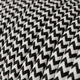 Textilkabel Svart/Vit Zig Zag