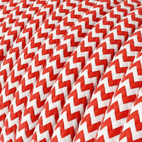Textilkabel Zig Zag Röd/Vit-Lampconcept.se