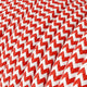 Textilkabel Zig Zag Röd/Vit
