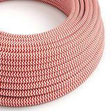 Textilkabel Zig Zag Röd/Vit-Lampconcept.se