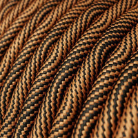 Textilkabel Koppar/Svart-Lampconcept.se