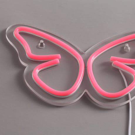 Butterfly Neon Væglampe Pink