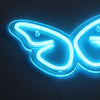 Butterfly Neon Vägglampa Ljusblå-Lampconcept.se