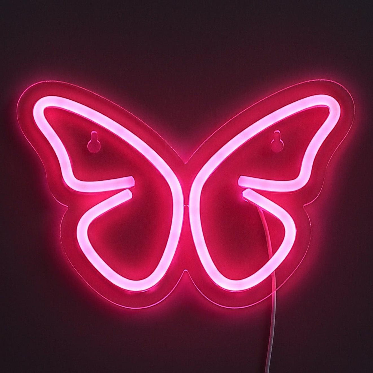 Butterfly Neon Væglampe Pink