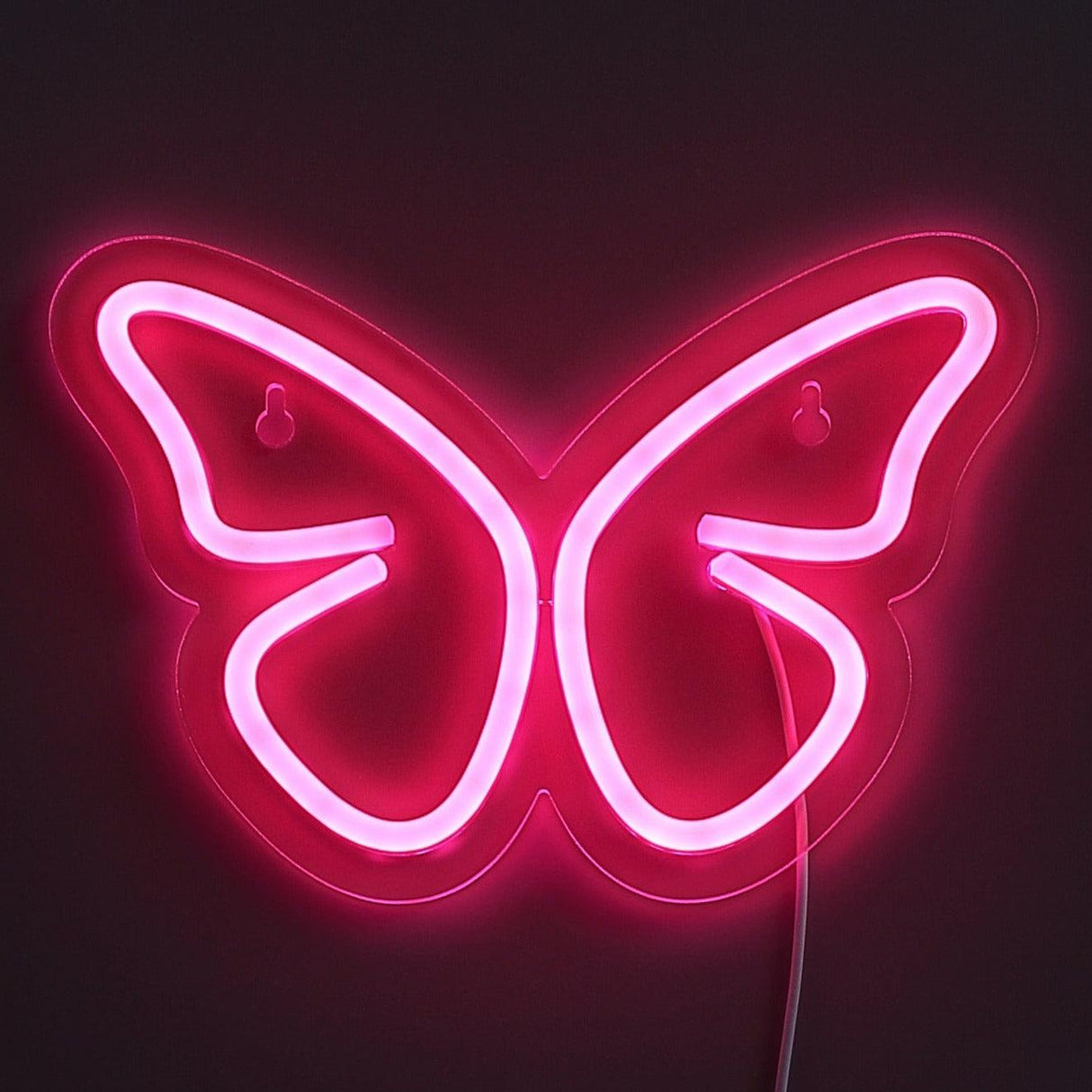 Butterfly Neon Væglampe Pink