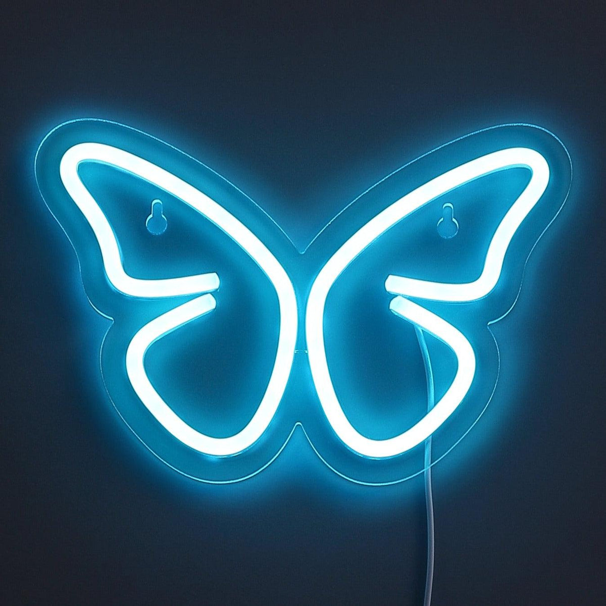 Butterfly Neon Væglampe Lyseblå