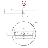 Rosett för 1 Lampa Ø12 Matt Vit Smal-Lampconcept.se