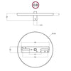 Rosett för 1 Lampa Ø12 Matt Svart Smal