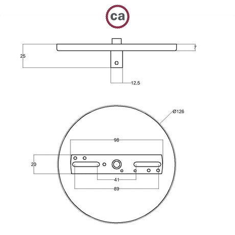 Rosett för 1 Lampa Ø12 Matt Svart Smal