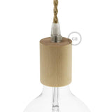Lamphållare E27 Cylinder Trä-Lampconcept.se