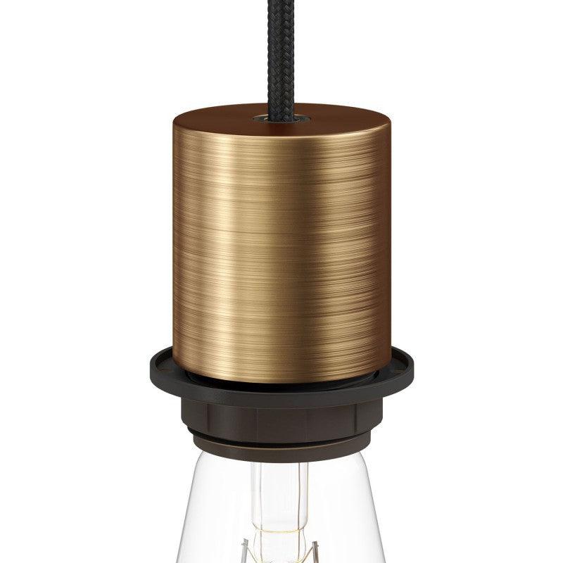 Lamphållare E27 Med Ring Borstad mässing-Lampconcept.se