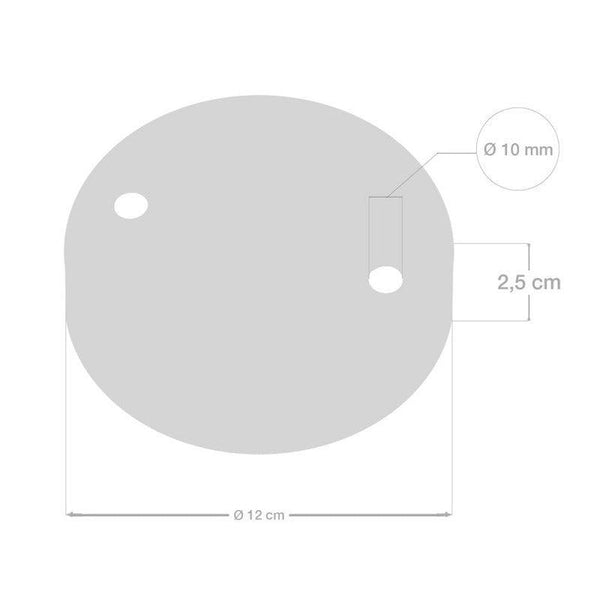 Roset Til 2 Lamper Cylinder Ø12 Sort