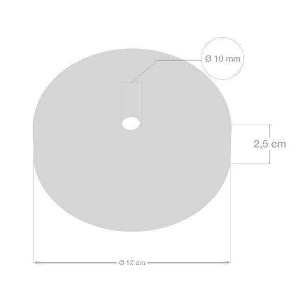 Roset til 1 Lampe m. 15cm Stilk Kobber