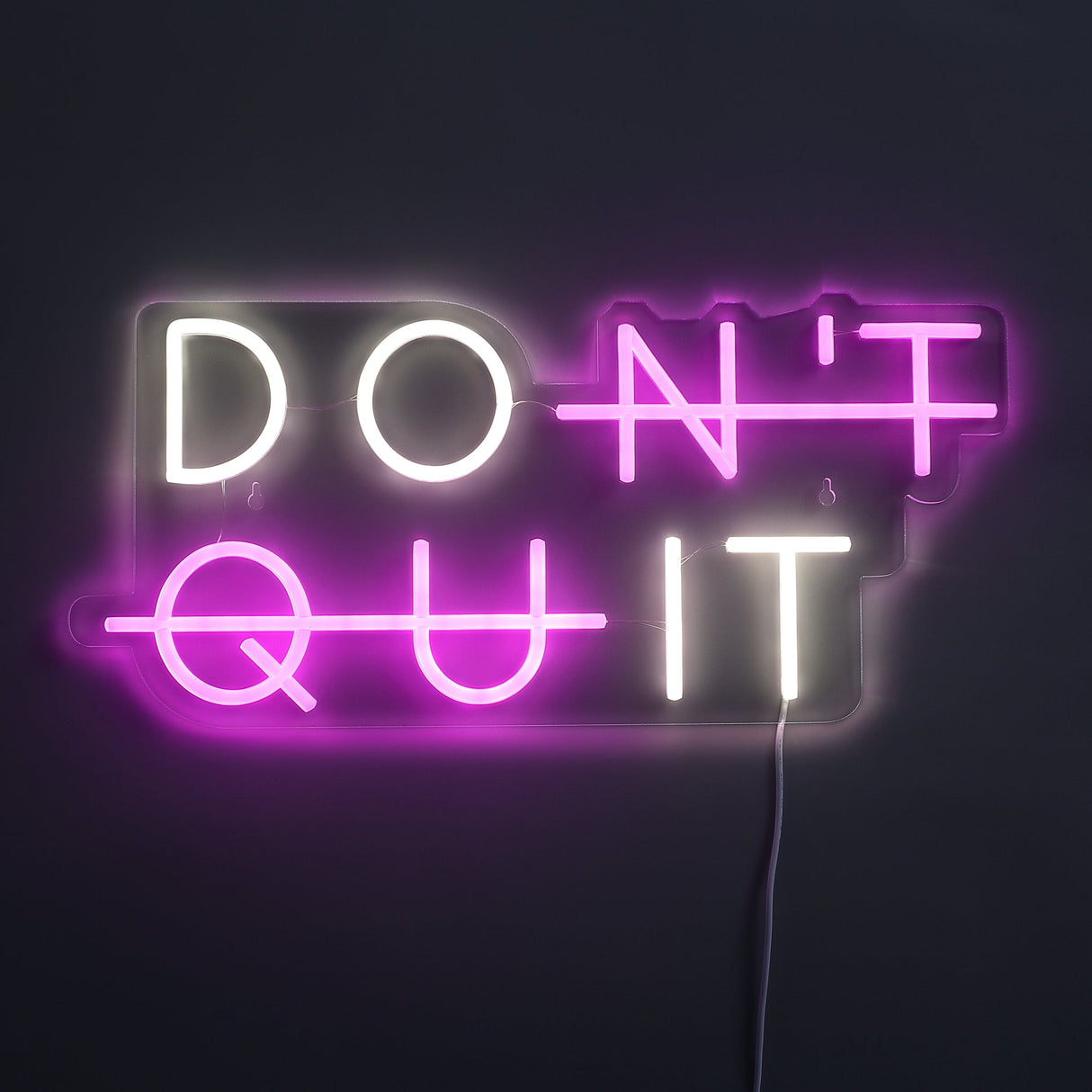 Don't Quit Neon Vägglampa Ljusrosa