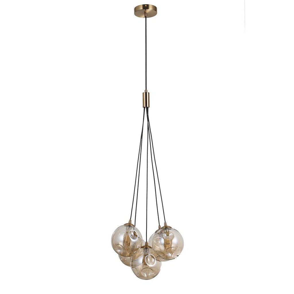 Perlos 3 Cluster Taklampa Mässing/Amber-Lampconcept.se