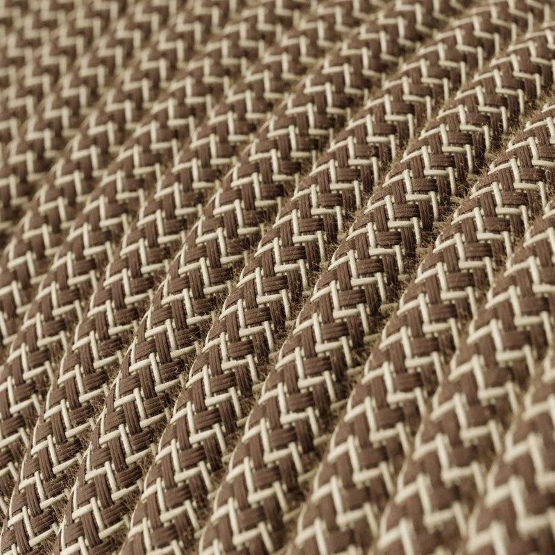 Textilkabel Zig Zag Brun/Vit-Lampconcept.se