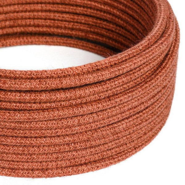 Textilkabel Jute Orange-Lampconcept.se