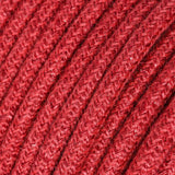 Textilkabel Jute Körsbärsröd-Lampconcept.se